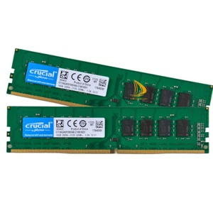 Crucial 2x 16 GB 2RX8 PC4-2133P DDR4 17000 MHz 288 Pin UDIMM Desktop Memory RAM - Picture 1 of 6