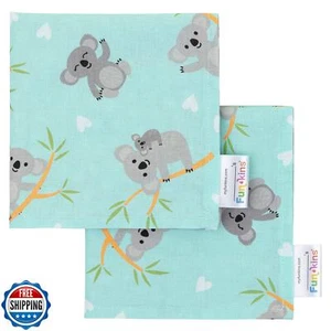 Funkins Wiederverwendbare Stoffservietten für Kinder | 12”x12”, 2-lagig, dick, saugfähig, D - Bild 1 von 3