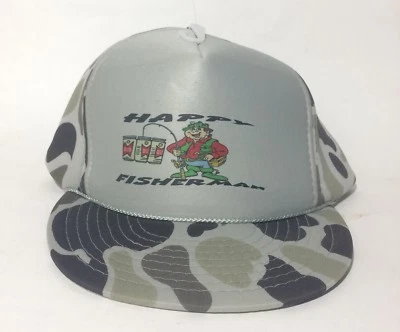Nuevo de Colección Novedad FELIZ PESCADOR Camionero Snapback Sombrero Cerveza Foto 1 de 3