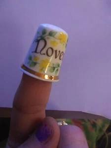 Vintage Finsbury Fine Bone China Thimble England, November birthday thimble - Picture 1 of 4