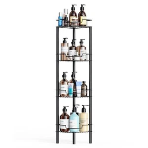 Corner Shower Caddy 4 Tier Rustproof Shower Organizer Shelf For Bathroom Shampoo - Picture 1 of 6