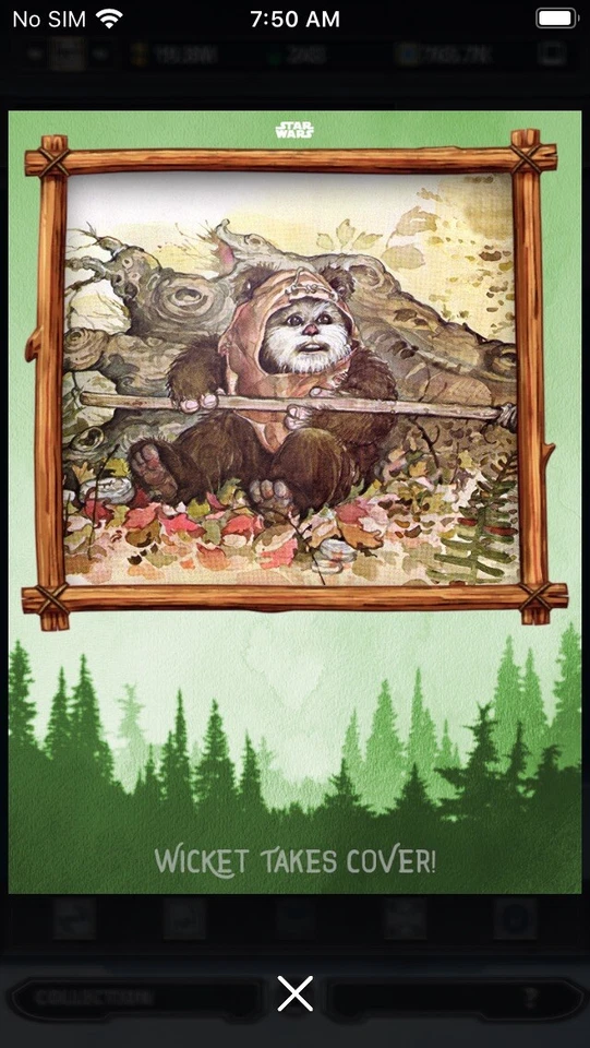 Topps Star Wars Digital Card Trader Green Ewoks Join The Fight Wicket Wv 1 Award - Image 1 of 1