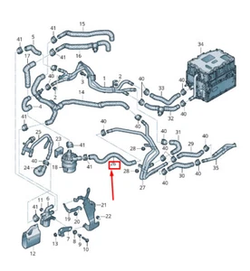 VW Touareg CR Engine Coolant Trousers 4M0121545N NEW GENUINE - Picture 1 of 1