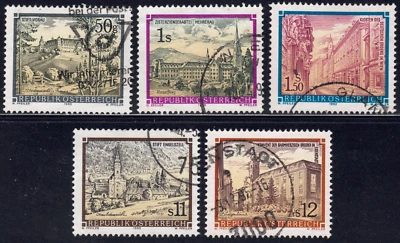 1989-92  Austria SC# 1465-1470 - Monastery Type of 1984 - 5 Different - Used - Image 1 of 2