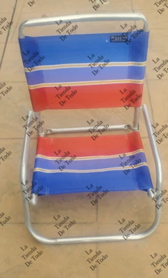 SILLA DE PLAYA VINTAGE PLEGABLE CON MARCO DE ALUMINIO para camping Foto 1 de 4