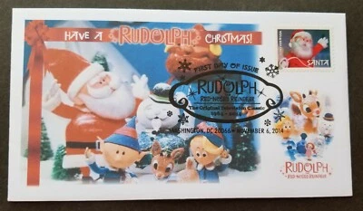 [SJ] USA US Christmas 2014 Santa Claus Deer Animation Cartoon Rudolph (FDC) - Image 1 of 4