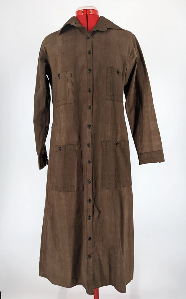 Barbro Sörman 复古 50 年代 60 年代瑞典棕色斜纹工作艺术家浅夹克棕色 — 第 1/4 张图片