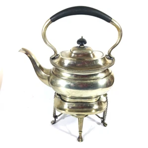 Antiguo EPNS Plato de Plata Tetera Spirit Tetera en Quemador Soporte y Quemador - Imagen 1 de 17