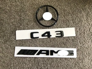 Calcomanía negra brillante para Mercedes Clase C W205 C43 AMG maletero estrella pegatinas - Imagen 1 de 3
