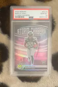 (PSA 10) 2022 Breece Hall Mosaic Storm Chasers SSP RC Estuche Hit GEM COMO NUEVO POP 15 - Imagen 1 de 2