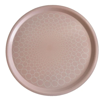IKEA Round Tabletop Tray Pink White Geometric Circles 43cm 17" Diameter As New - Image 1 of 4