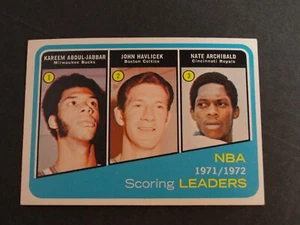 1972 Topps #171 NBA Scoring Leaders Abdul-Jabbar, Havlicek, Archibald NM - Picture 1 of 2