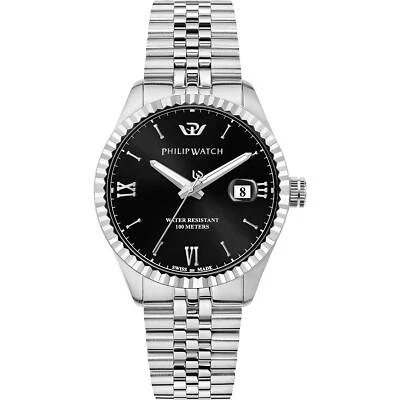 Orologio Philip Watch Caribe r8253597076 uomo Nero 41 mm Jubilee Swiss WR 100m - Immagine 1 di 2