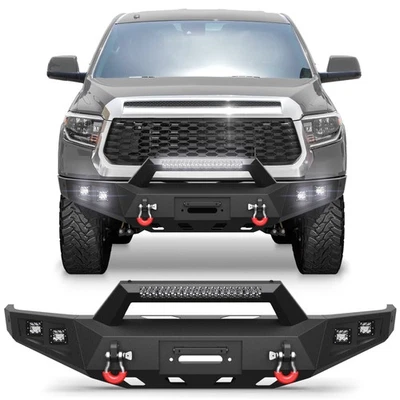 For 2014-2021 Toyota Tundra Front Bumper w/Winch Plate & LED Light &Sensor Hole  Foto 1 de 4