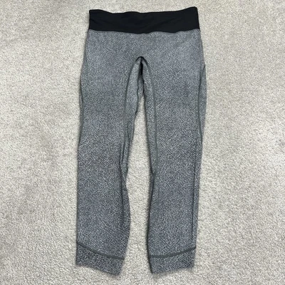 Apretado deportivo elástico Lululemon para mujer Run The Day 7/8 talla 10 LW5AOIS negro blanco Foto 1 de 4