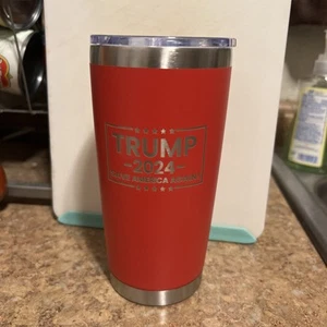 Donald Trump 2024 20 ounce Tumbler Save America Again Red Travel Mug Coffee New - Picture 1 of 7