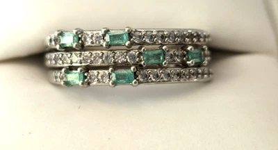 Anillo Bomba Fiesta RBP5680 Momentos Intrincados Cristal de Hielo Verde Azulado Circonita Talla 9 NUEVO Foto 1 de 3