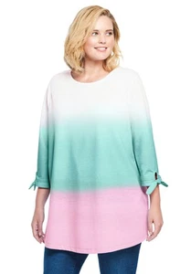 Woman Within Plus Size French Terry Tie-Sleeve Sweatshirt - Picture 1 of 17