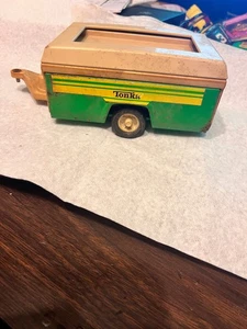 Vintage Tonka Pop Up Camper Trailer to Van grün gelb Pressstahl 1970’s USA - Bild 1 von 5