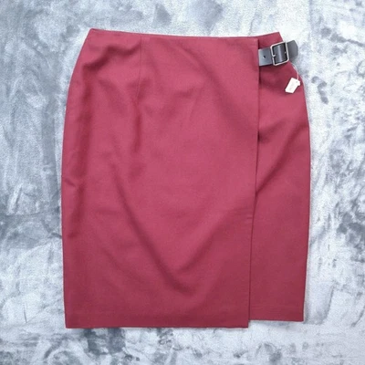 Falda Talbots De Colección Para Mujer 8 Lana de Vino Hebilla Lateral Forrada a Lápiz Hecha en EE. UU. NUEVA CON ETIQUETAS Foto 1 de 4