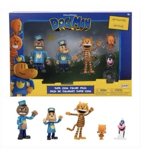 Dog Man Movie Action 5ct Figures Multipack 2025 Jakks Pacific Dreamworks Toys - Afbeelding 1 van 5