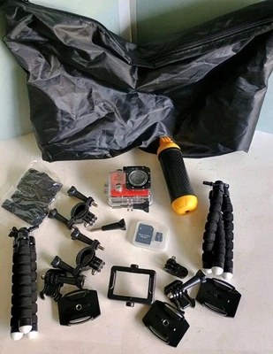 Explore One 4K Action Camera w/ Huge Lot Of Accessories- Cheap ' GoPro' Type - Image 1 of 4