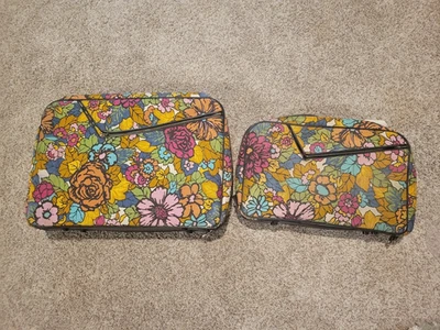 De Colección A.D. Sutton Floral Boho Maleta Hippie Retro Equipaje Set Años 60 Gallo Foto 1 de 4