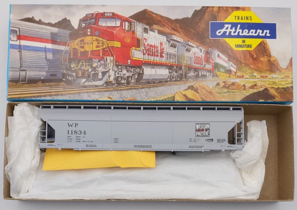 Kit de tolva cubierta de flujo central Athearn 291-1 HO Western Pacific 55' Foto 1 de 1