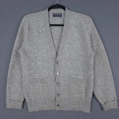 Cárdigan Suéter Puritano De Colección Para Hombres XL Gris Tejido Shetland Mezcla de Lana Abuelo Foto 1 de 4