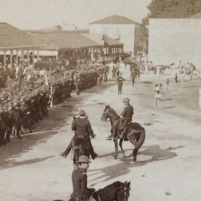 Винтажный Stereoview Miitary Scene 3-й Американский Добровольный Инженер Земля На Кубе  - Изображение 1 из 4