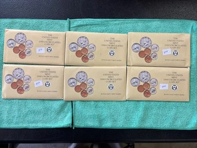 1990 U.S. Mint P&D Uncirculated Coin Sets LOT OF 6 - Image 1 of 4