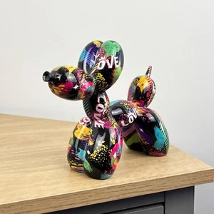 Modern Wohnzimmer Ornament LIEBE Ballon Hund Skulptur Statue Figur Geschenk Kunst - Bild 1 von 7