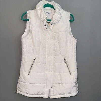Chaleco acolchado blanco marca Tribal bolsillos cierre múltiple largo para mujer talla mediana Foto 1 de 4