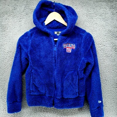 NY Giants Sherpa Vellón Cremallera Sudadera con Capucha Chaqueta Equipo NFL Ropa Fútbol Niñas M Azul Foto 1 de 4
