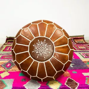 Home Decore classic Amazing Ottoman Moroccan Leather Un-Stuffed Pouffe - Picture 1 of 7