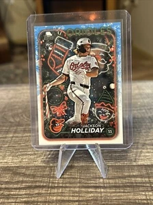 2024 Topps Holiday Photo Variations Candy Cane Bat #H50 Jackson Holliday RC SP - Imagen 1 de 3