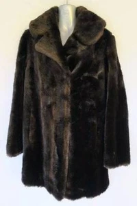 Vintage Stephen Dattner Dynamink Simulated Fur LS Womens Coat Jacket Size 12 - Picture 1 of 6