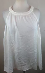 Thalia Sodi Women's Sleeveless Strappy Back Halter Top Ivory Size M - Picture 1 of 3