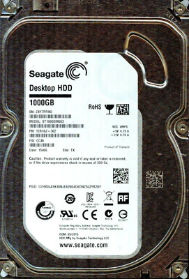 ST1000DM003,  1ER162-302,   CC46,  TK,  SEAGATE SATA 1TB   Z4Y7 - Image 1 of 4