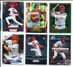 Nationals Juan Soto, Bryce Harper, Trea Turner, Strasburg Rookie 150 Card Lot #B - Picture 1 of 17