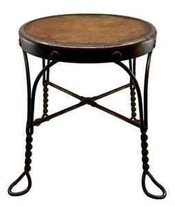 Antiker VIKTORIANISCHER Twist Schmiedeeisen Eis SITZE Hocker PFLANZENSTÄNDER Vintage - Bild 1 von 9