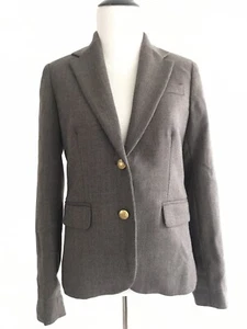 Blazer J Crew Dos Botones Mujer Talla 2 Marrón Lana Traje Cuello Mangas Largas - Imagen 1 de 12