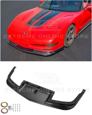 For 97-04 Corvette C5 | Performance Carbon Fibe Front Bumper Vented Lip Splitter - Image 1 of 4