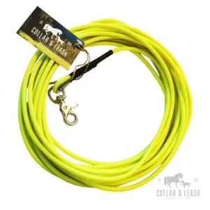 Biothane Guinzaglio per Cani da Traccia Lunghina 1-15m Rotondo 6mm Giallo-Neon - Picture 1 of 1
