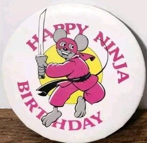 Happy Ninja Mouse Happy Birthday Musical Button Plays Happy Birthday 3" - Picture 1 of 2