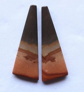 42.90 Cts Natural Polychrome Jasper (43.3mm X 15.3mm) Cabochon Loose Match Pair - Picture 1 of 3