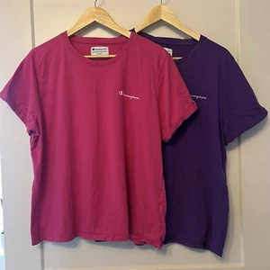Champion Women’s Lot Of 2 Short Sleeve Casual Tshirts, Pink & Purple, Size XXL - Picture 1 of 18