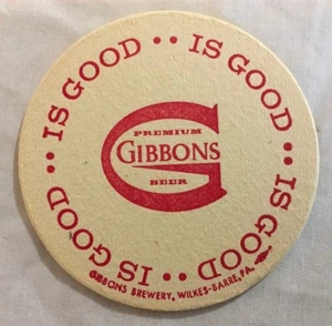 Vintage Gibson Premium Beer Coaster - 3-1/2" Dia - Is Good - Picture 1 of 2