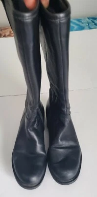Botas femininas tamanho M7.5 couro preto equilíbrio feitas pelo homem, botas para Mujer 7.5 M - Imagem 1 de 4