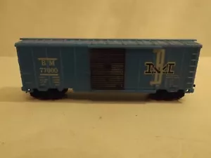 HO Marx Boston Maine blue boxcar #77000 - Picture 1 of 2